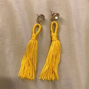 Yellow tassel earrings